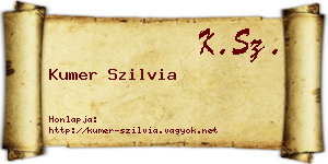 Kumer Szilvia névjegykártya