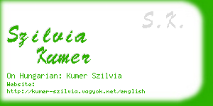 szilvia kumer business card
